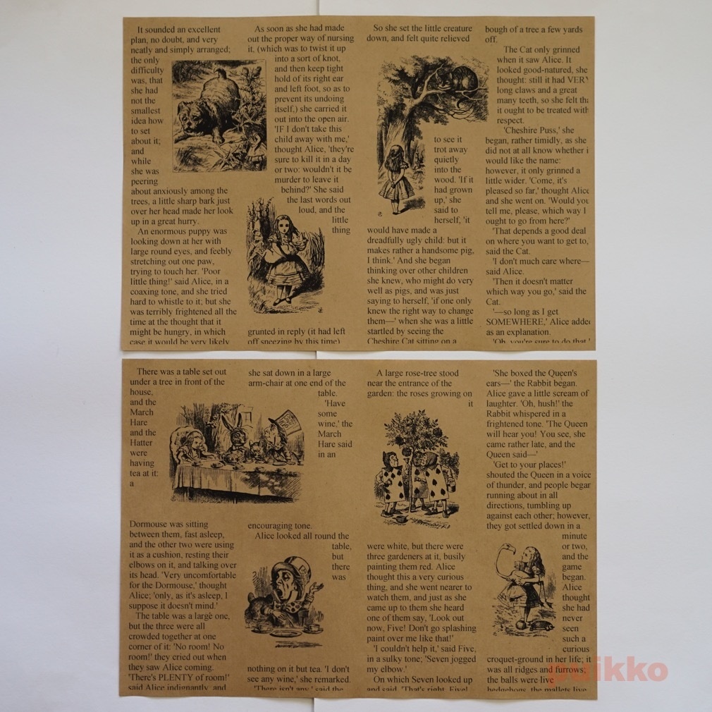 紙製ブックカバー+しおり 「不思議の国のアリス」3