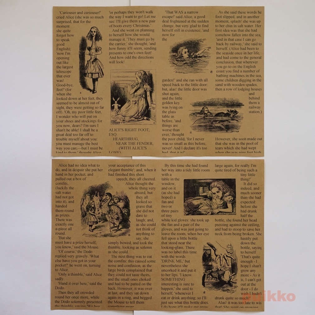 紙製ブックカバー+しおり 「不思議の国のアリス」3