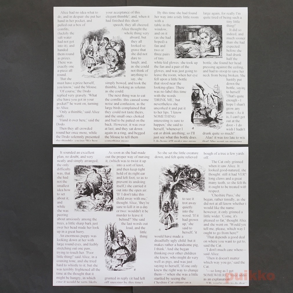 紙製ブックカバー+しおり 「不思議の国のアリス」3