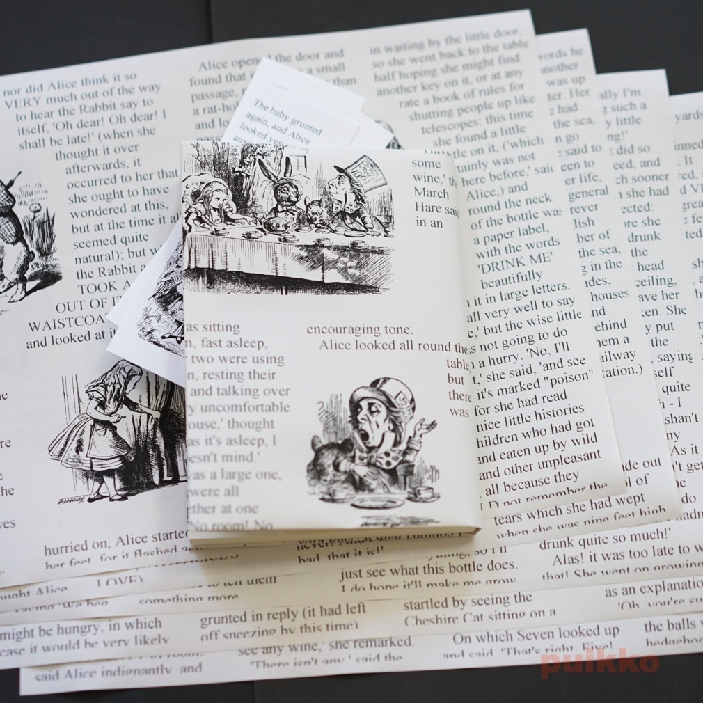紙製ブックカバー+しおり 「不思議の国のアリス」3