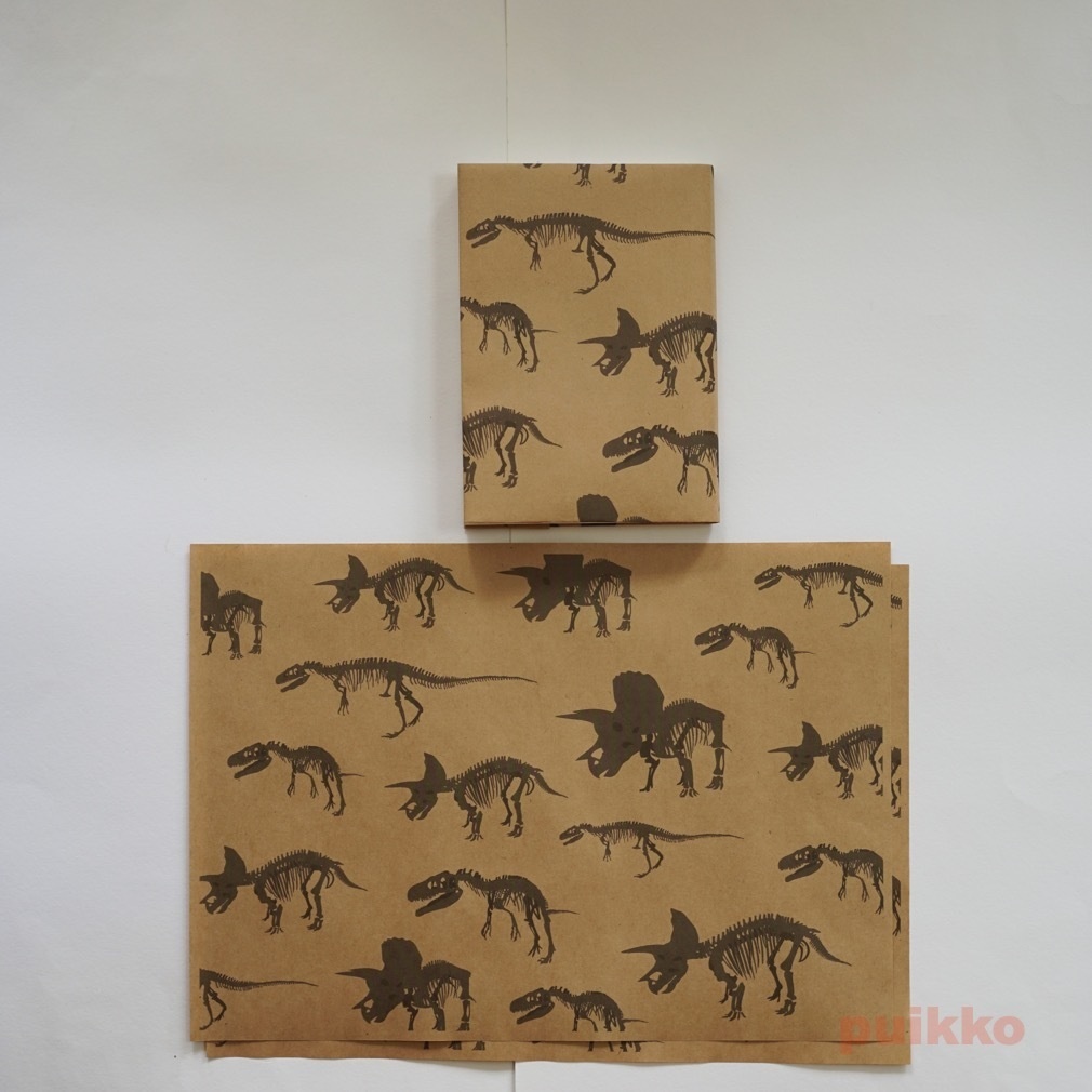 紙製ブックカバー 恐竜の骨格
