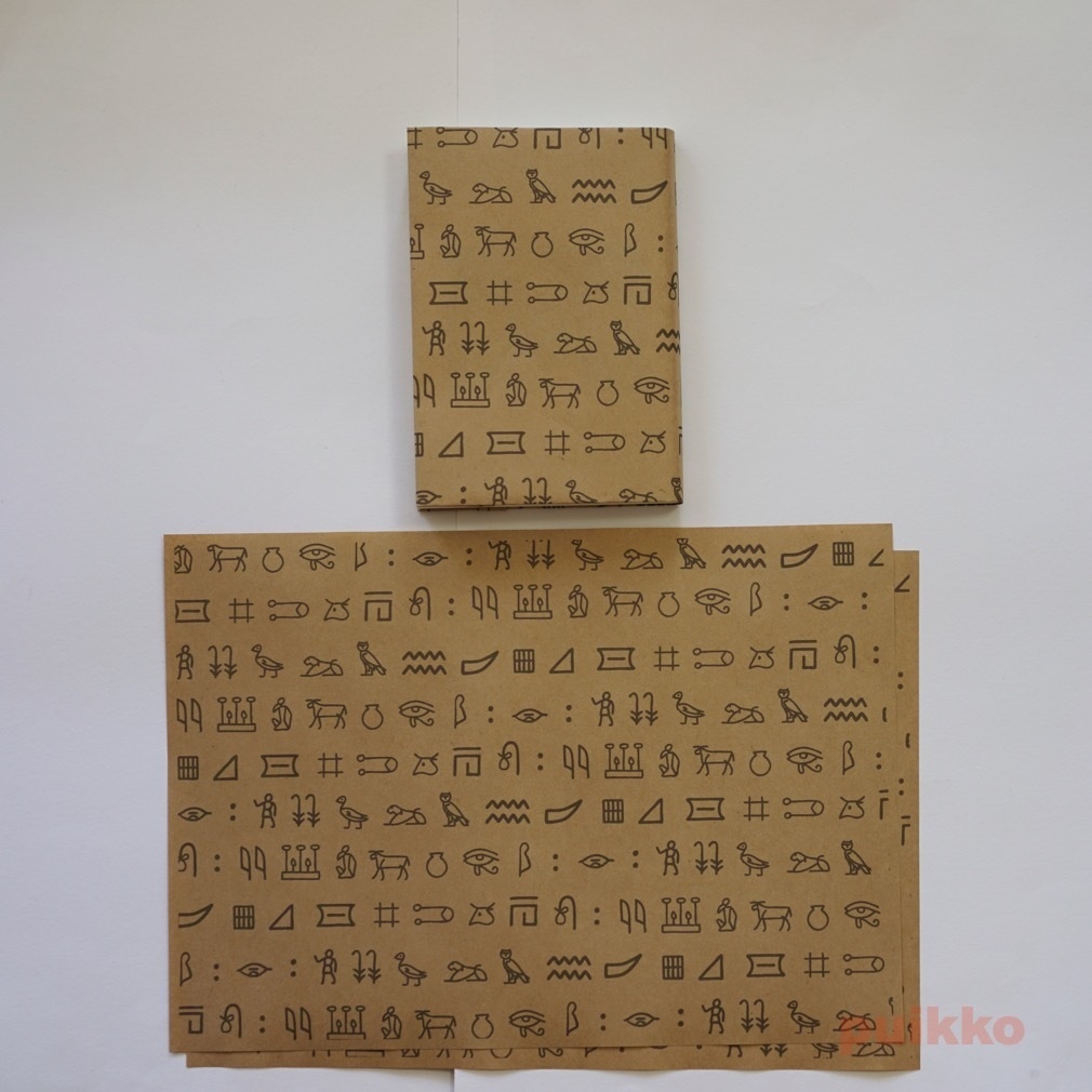 紙製ブックカバー+しおり ヒエログリフ