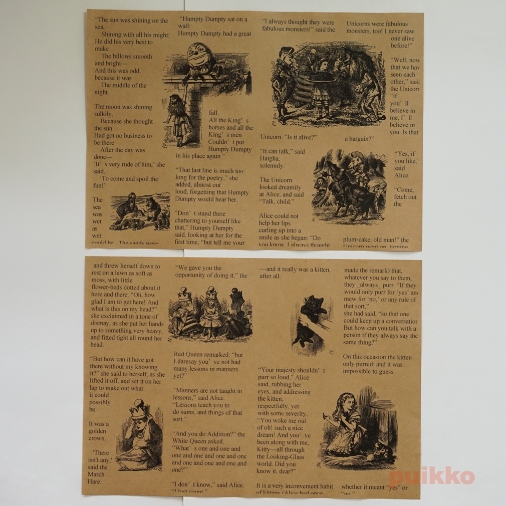 紙製ブックカバー 「鏡の国のアリス」2