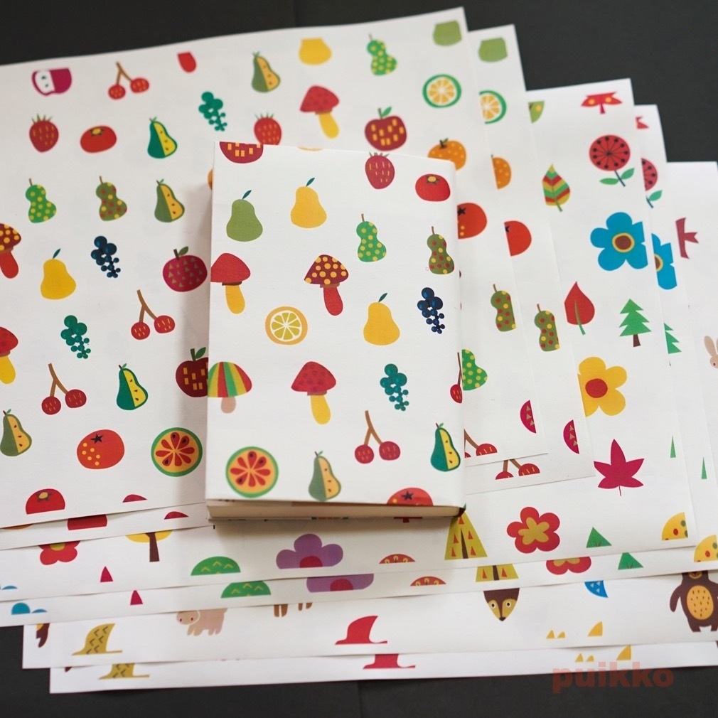 紙製ブックカバー 北欧風イラスト1(カラー)