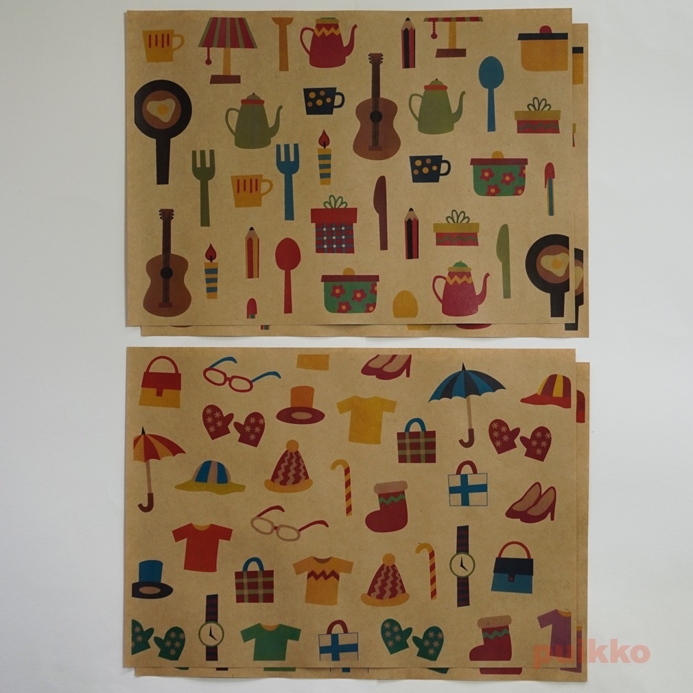 紙製ブックカバー 北欧風イラスト2(カラー)