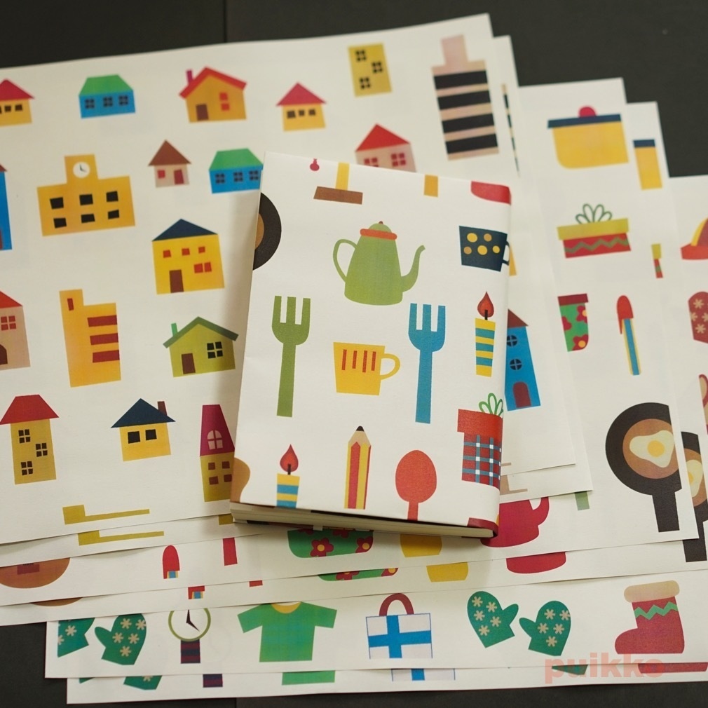 紙製ブックカバー 北欧風イラスト2(カラー)