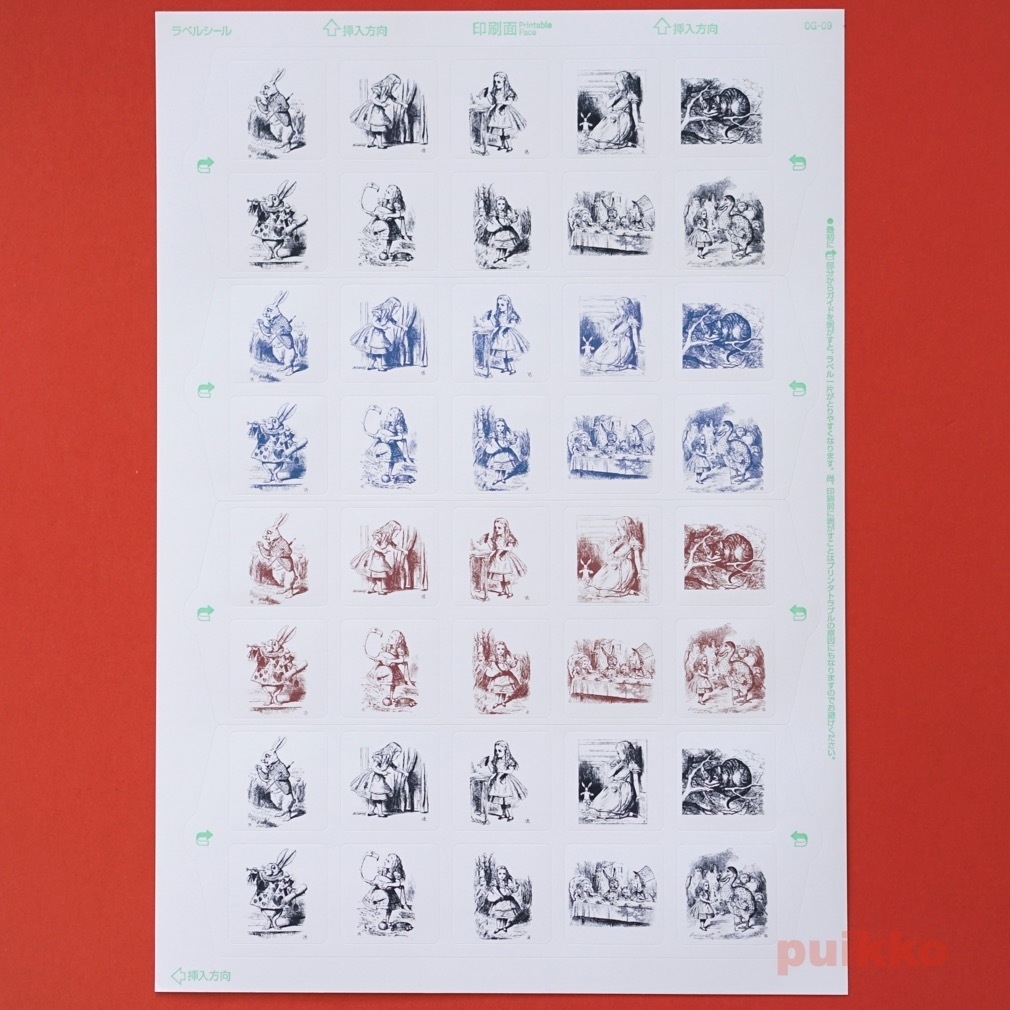 角丸シール30mm　「不思議の国のアリス」