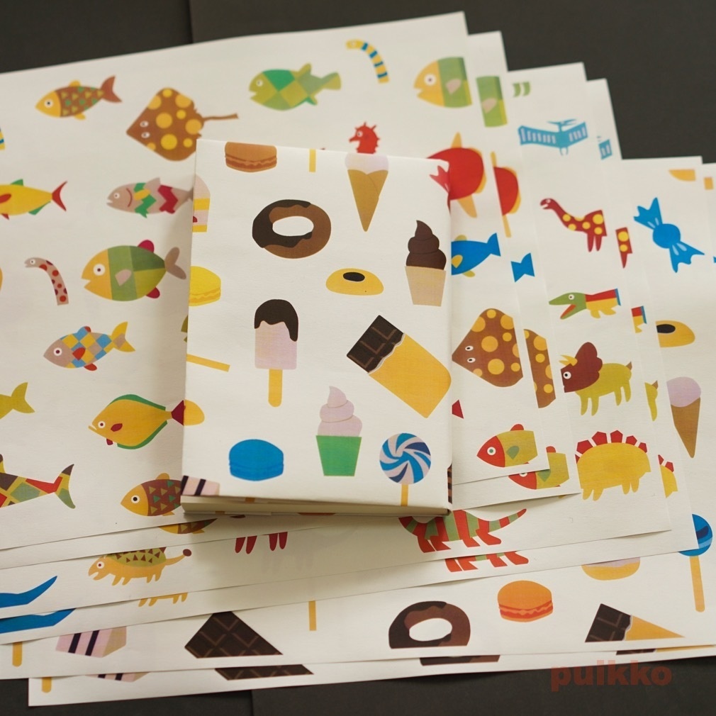 紙製ブックカバー 北欧風イラスト3(カラー)