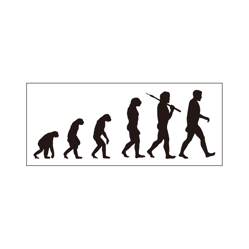 ステッカー　人類の進化