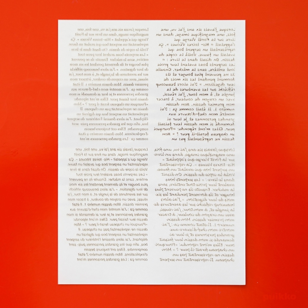 レジン封入用フィルム フランス語テキスト 箔押し