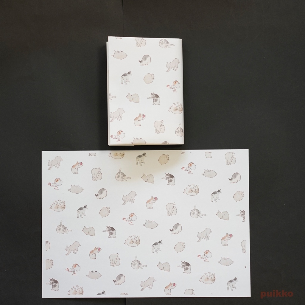 紙製ブックカバー 広重「浮世画譜」猫(カラー)