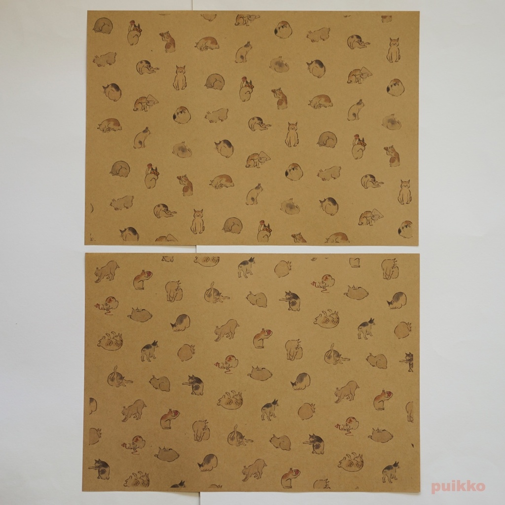 紙製ブックカバー 広重「浮世画譜」猫(カラー)