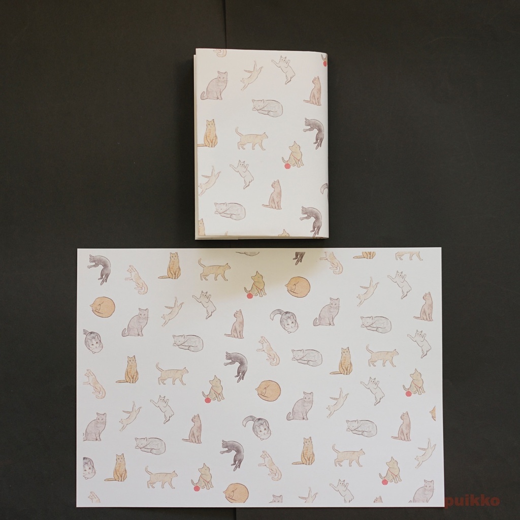 紙製ブックカバー 猫イラスト(カラー)