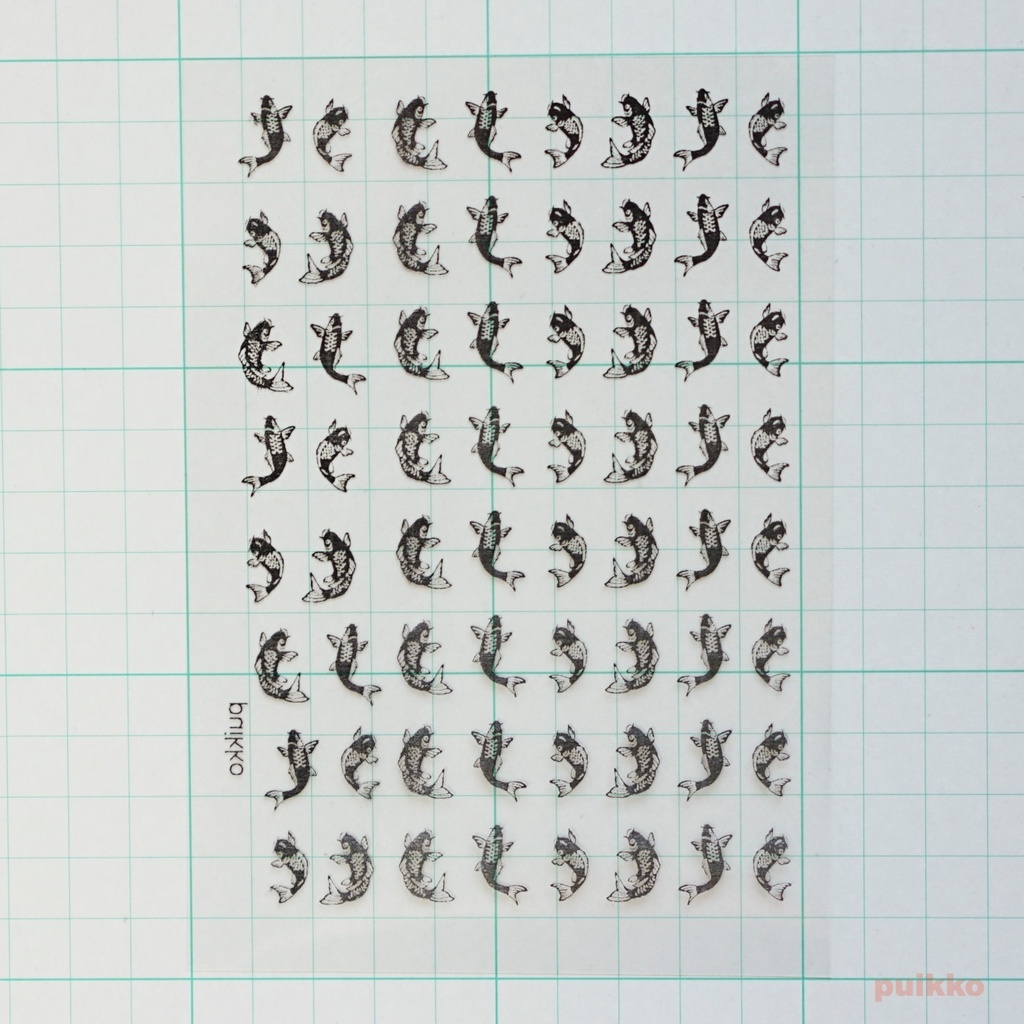 レジン封入用フィルム 鯉の滝登り