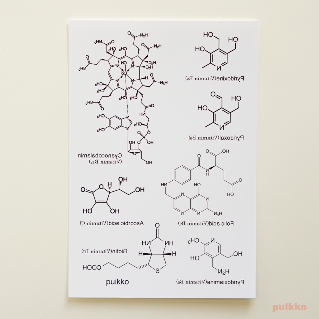 タトゥーシール　化学構造式　ビタミン2