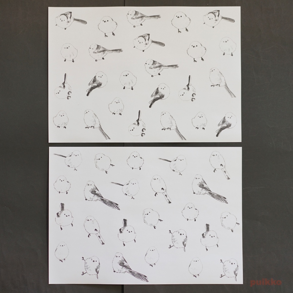 紙製ブックカバー シマエナガ