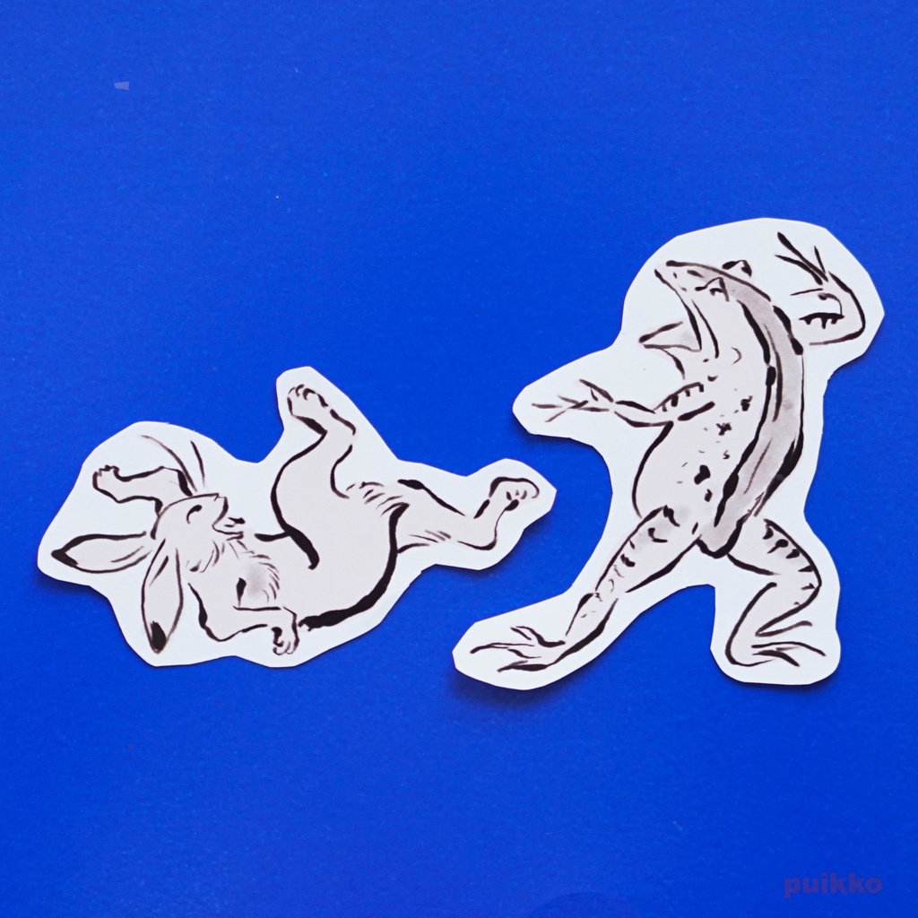 シールタイプステッカー 「鳥獣戯画」2(2枚セット)