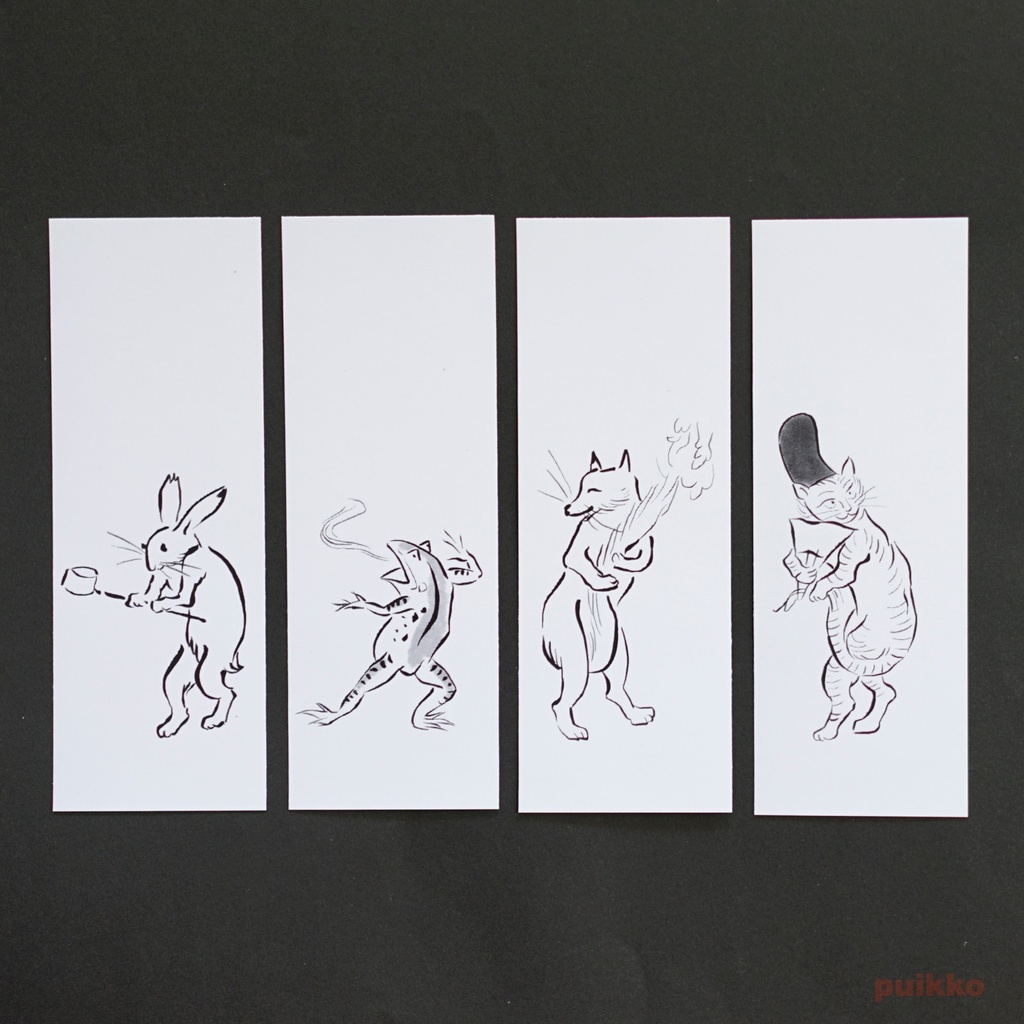 紙製ブックカバー+しおり 「鳥獣戯画」3