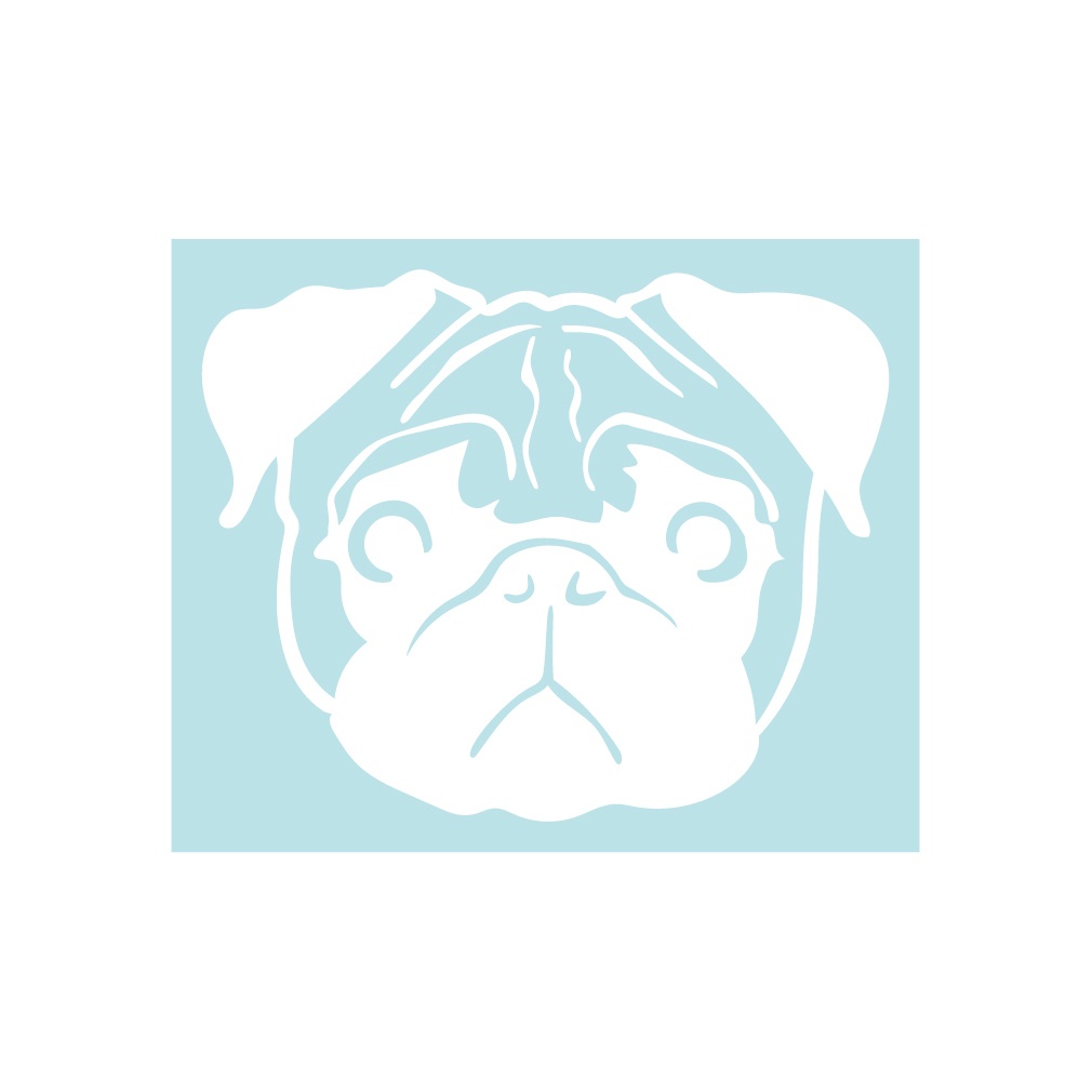 犬ステッカー パグ顔1