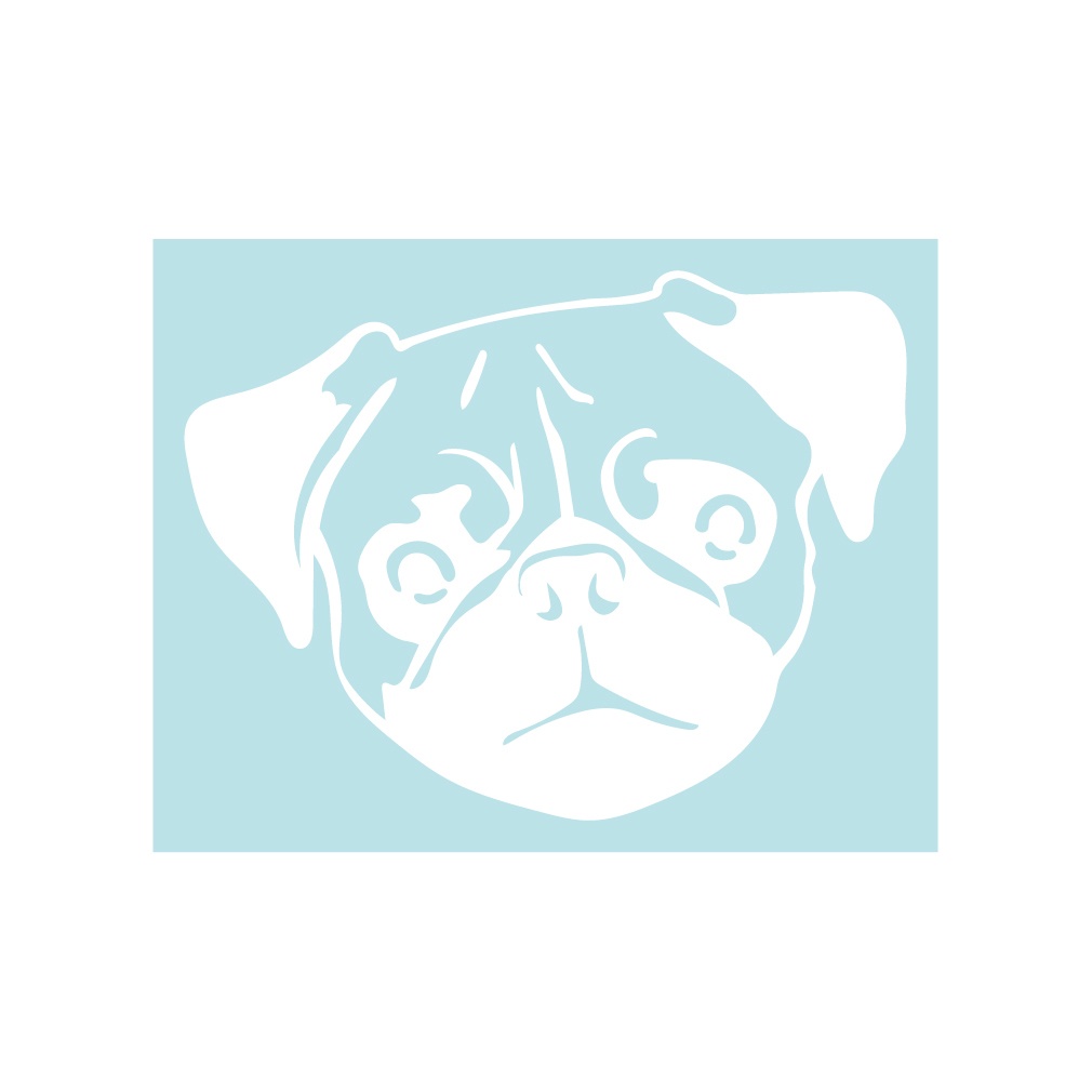 犬ステッカー パグ顔2