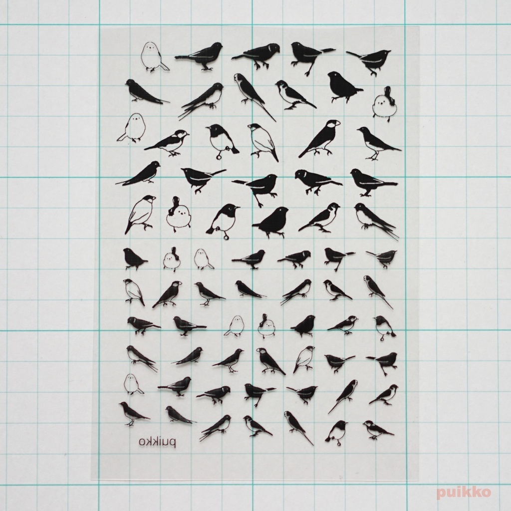 レジン封入用フィルム 小鳥シルエット