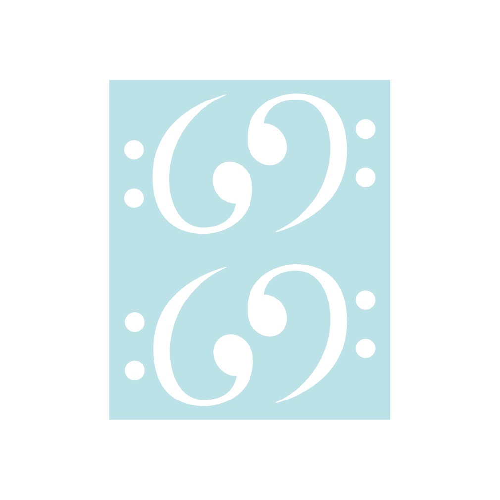 ステッカー ヘ音記号(4片)