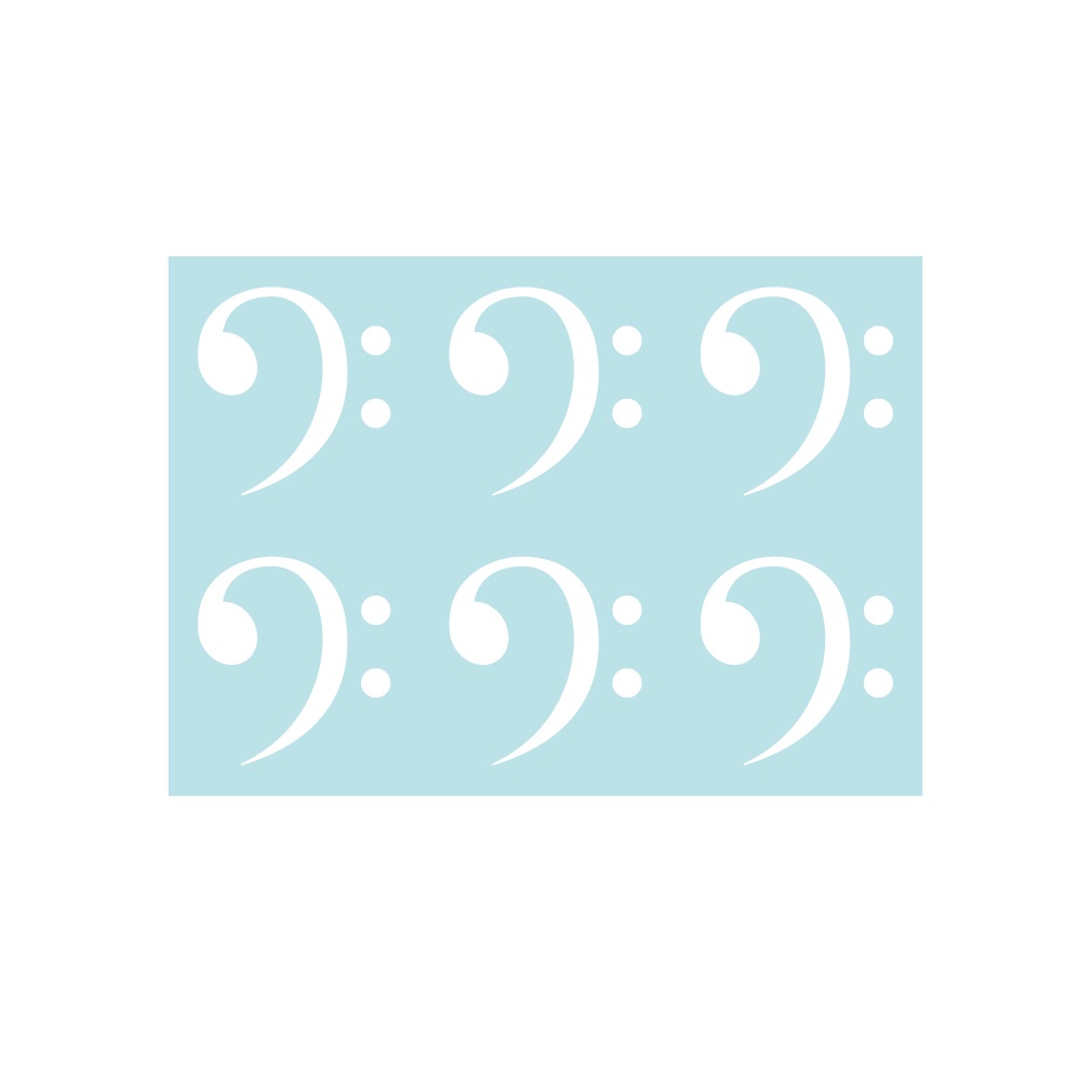 ステッカー ヘ音記号・小(6片)