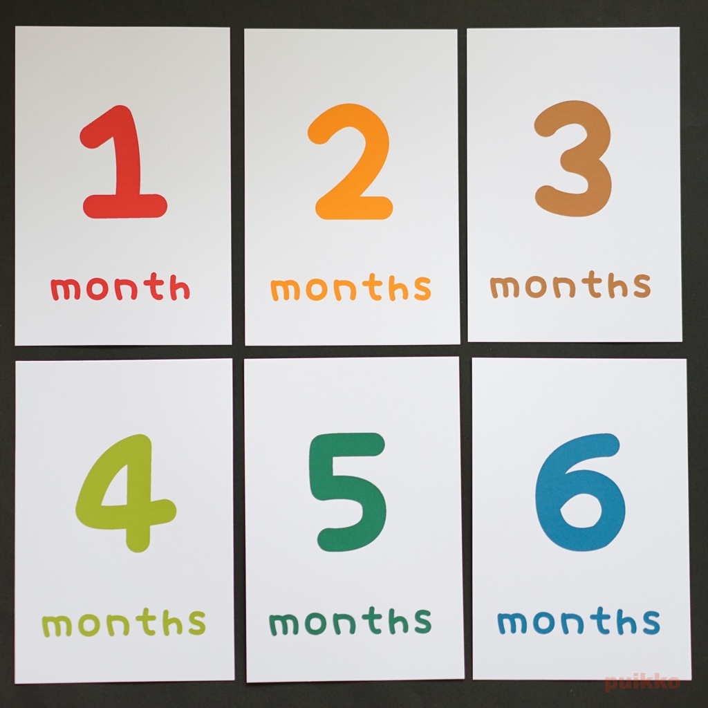 ベビーマンスリーカード marianフォント(はがきサイズ)