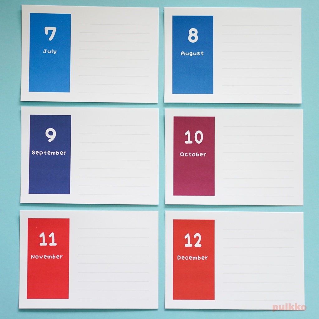 写真整理用マンスリーカード marianフォント