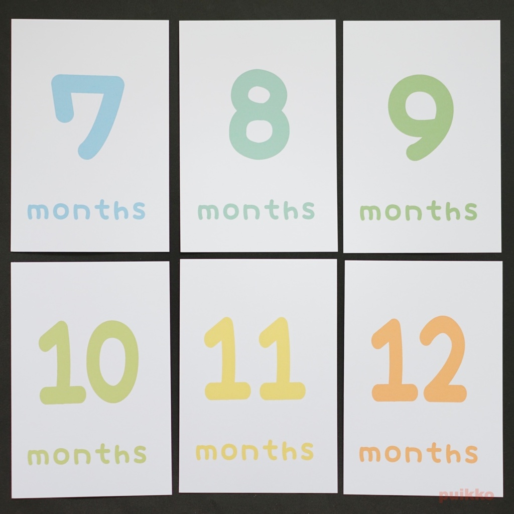 ベビーマンスリーカード marianフォント パステルカラー