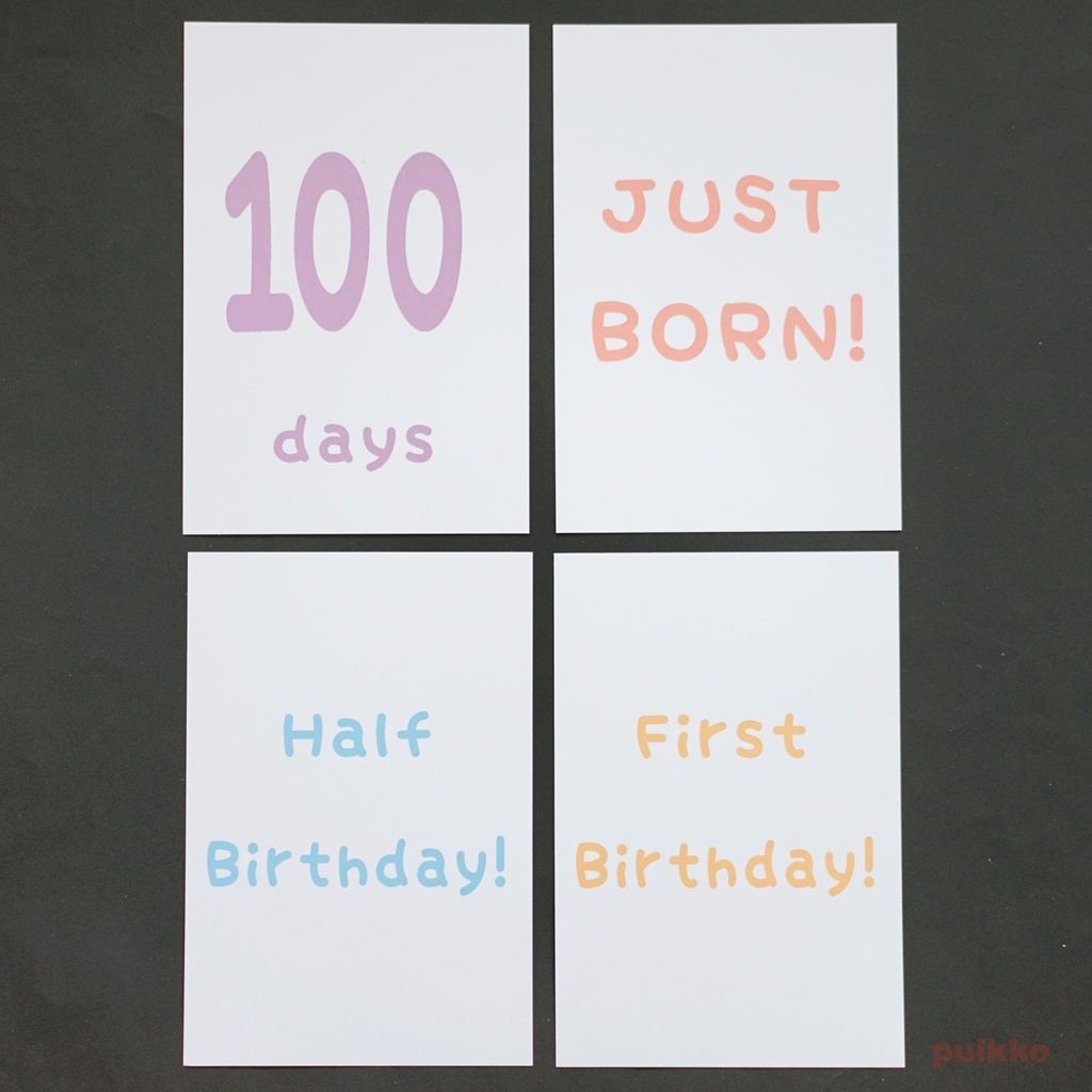 ベビーマンスリーカード marianフォント パステルカラー