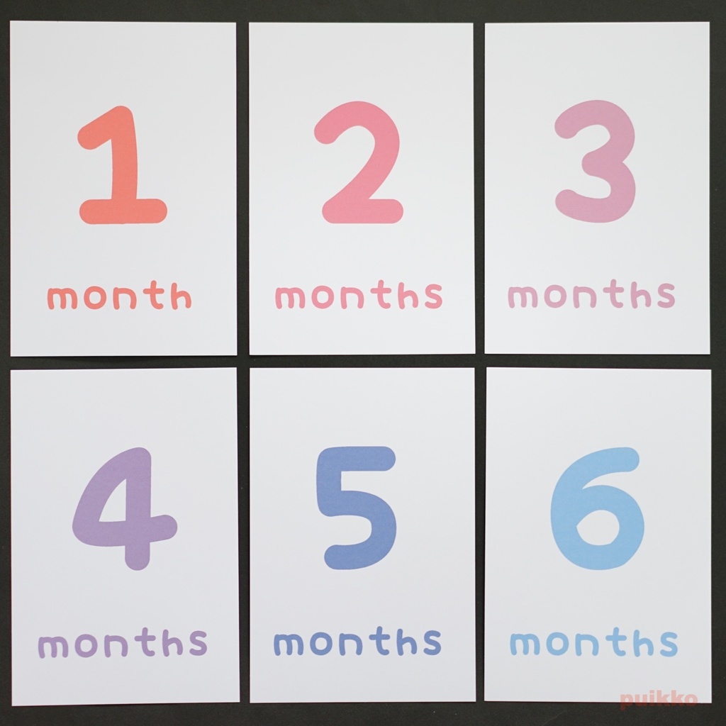 ベビーマンスリーカード marianフォント パステルカラー