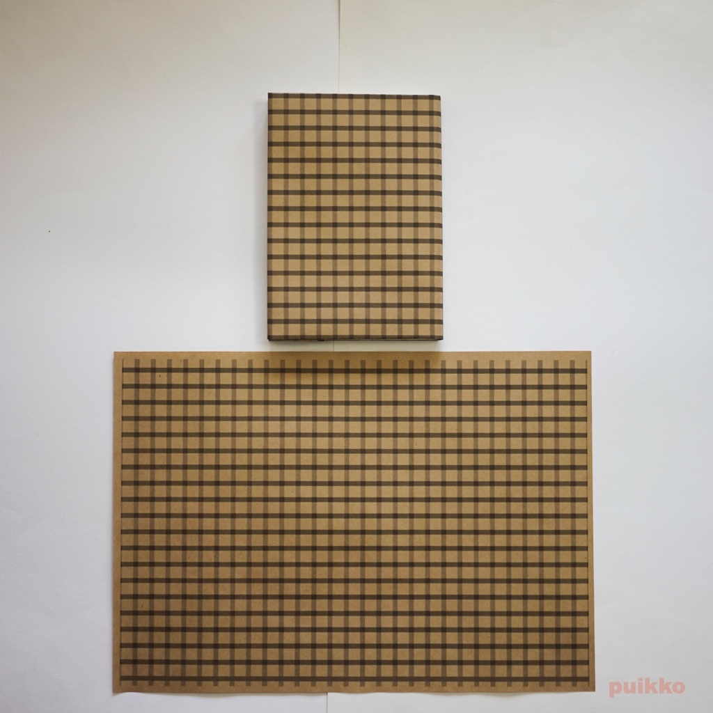 紙製ブックカバー 格子柄