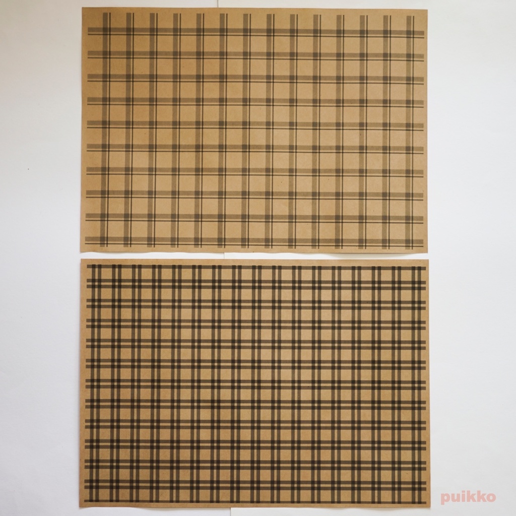 紙製ブックカバー 格子柄