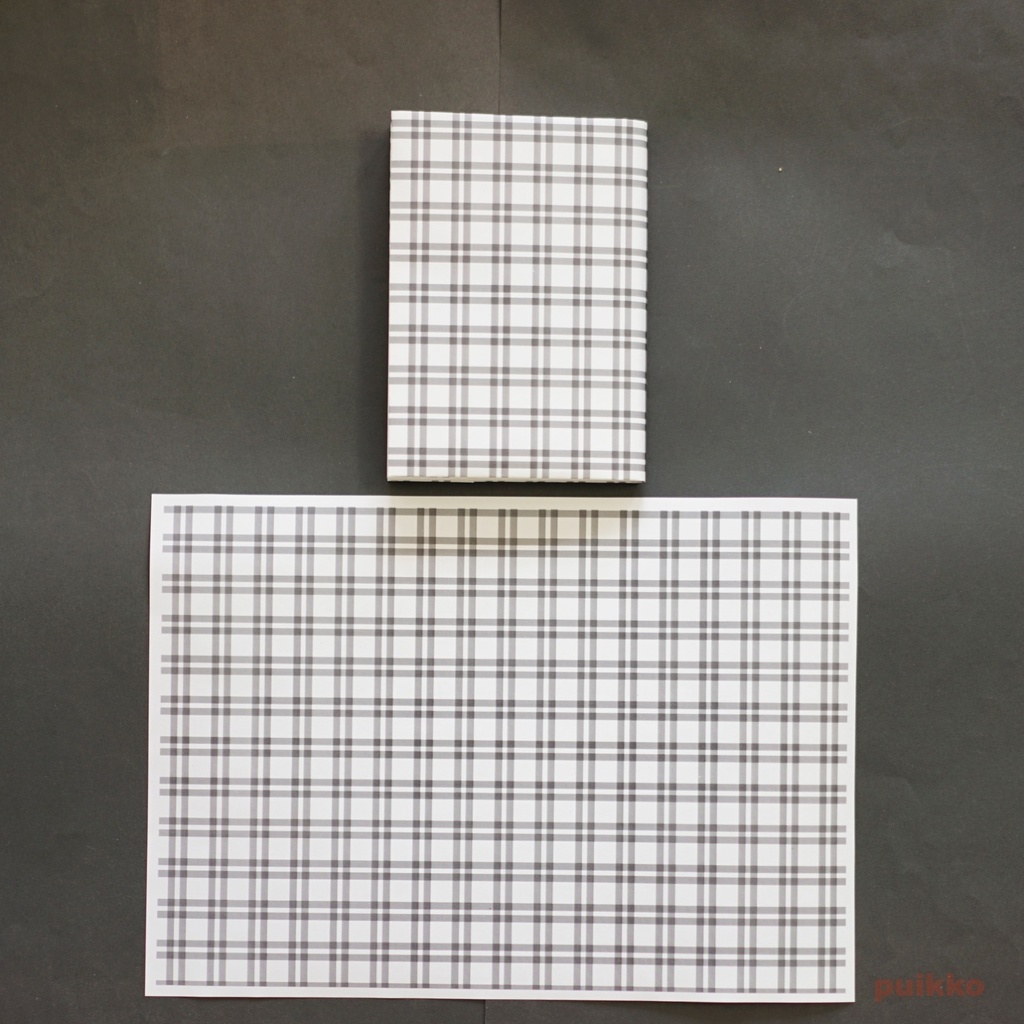 紙製ブックカバー 格子柄