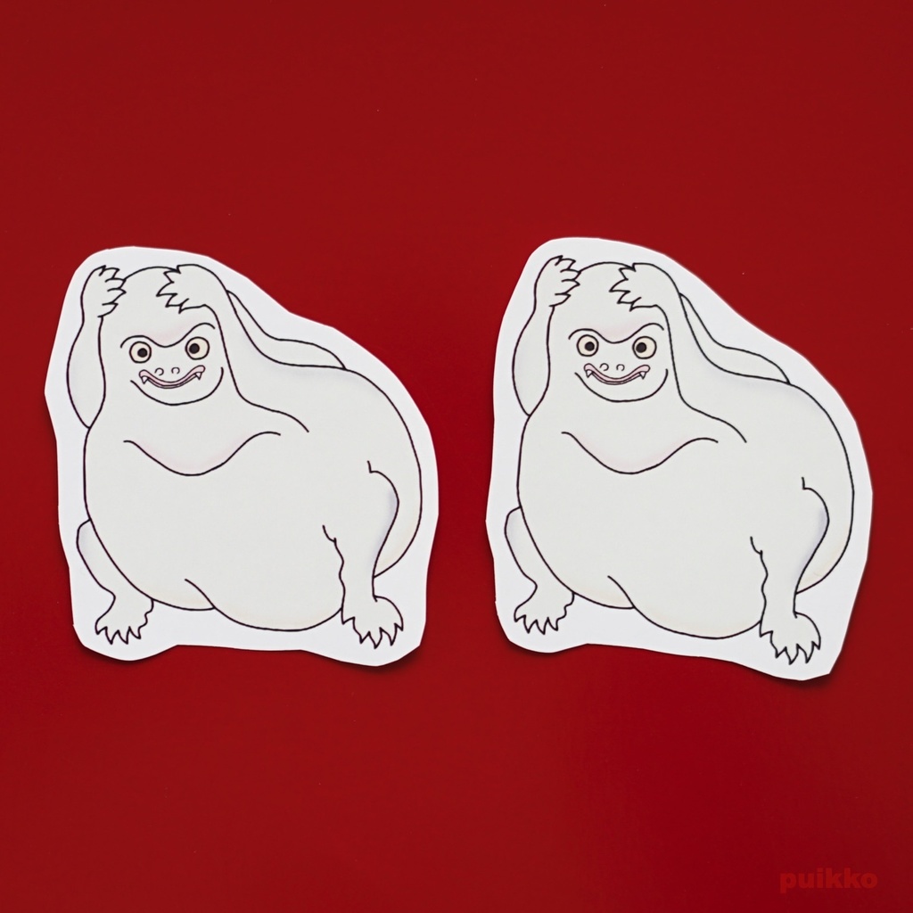 シールタイプステッカー　妖怪　はじっかき（2枚セット）