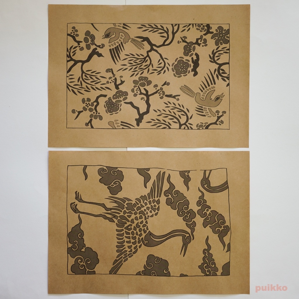 紙製ブックカバー 求古図譜 織文之部(モノクロ)