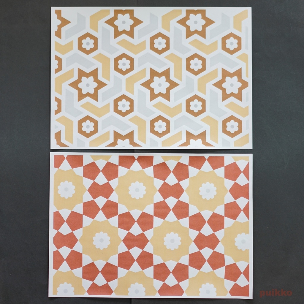 紙製ブックカバー アラベスク(カラー)(5枚セット)