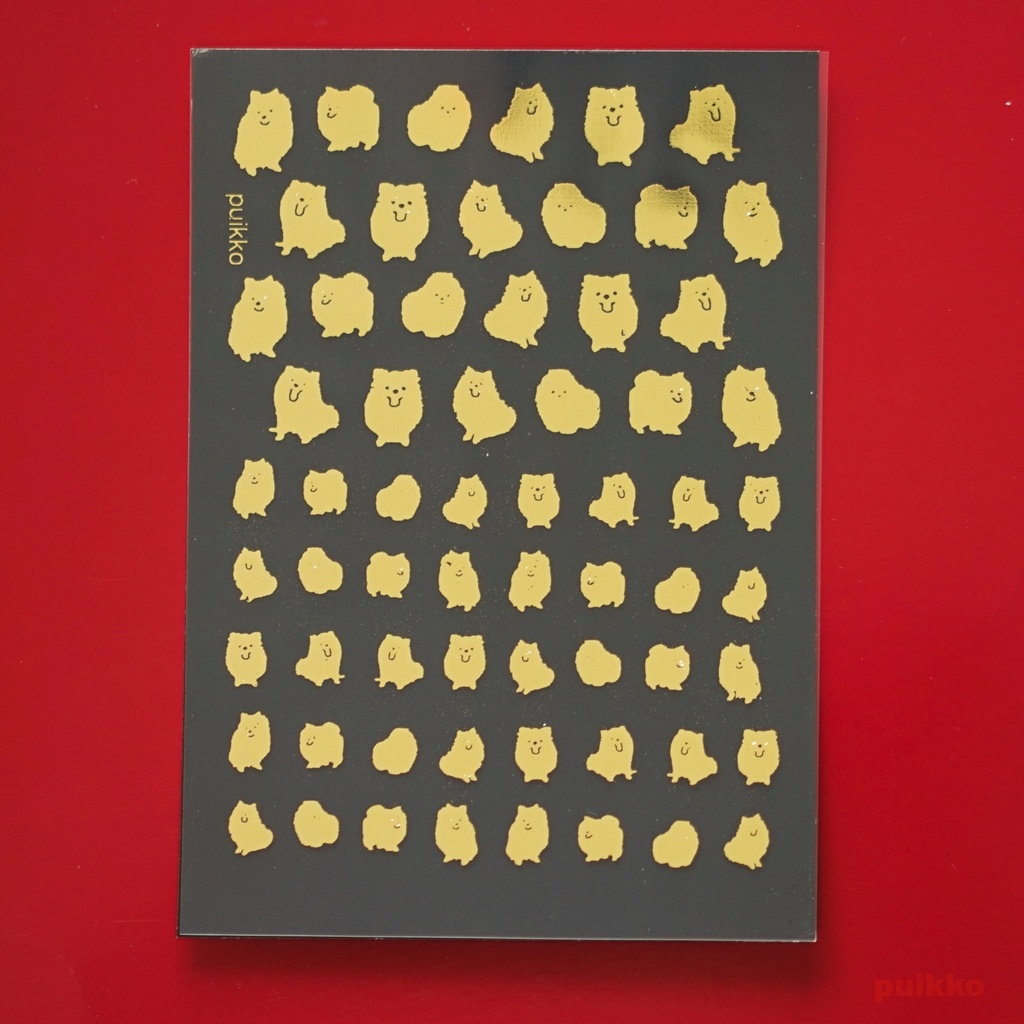 レジン封入用フィルム　ポメラニアン　箔押し