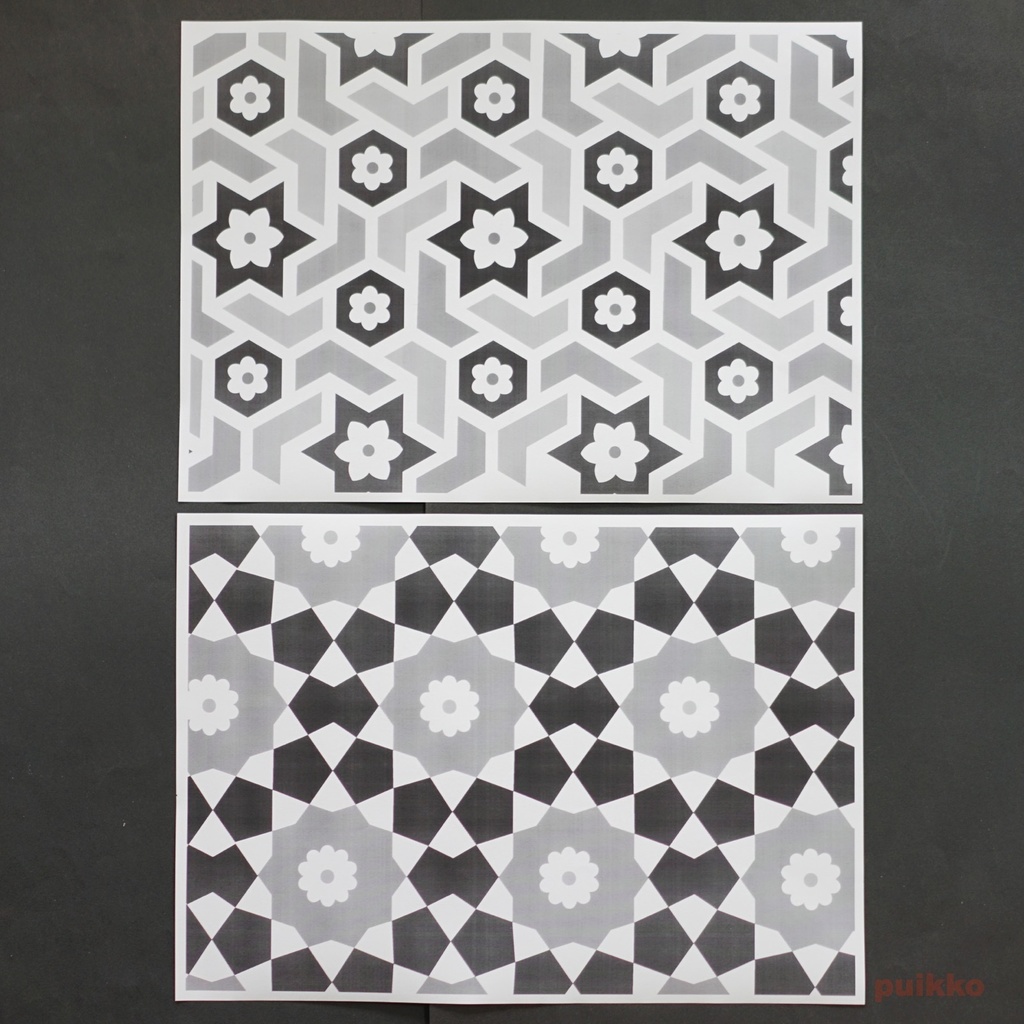 紙製ブックカバー アラベスク(モノクロ)(5枚セット)