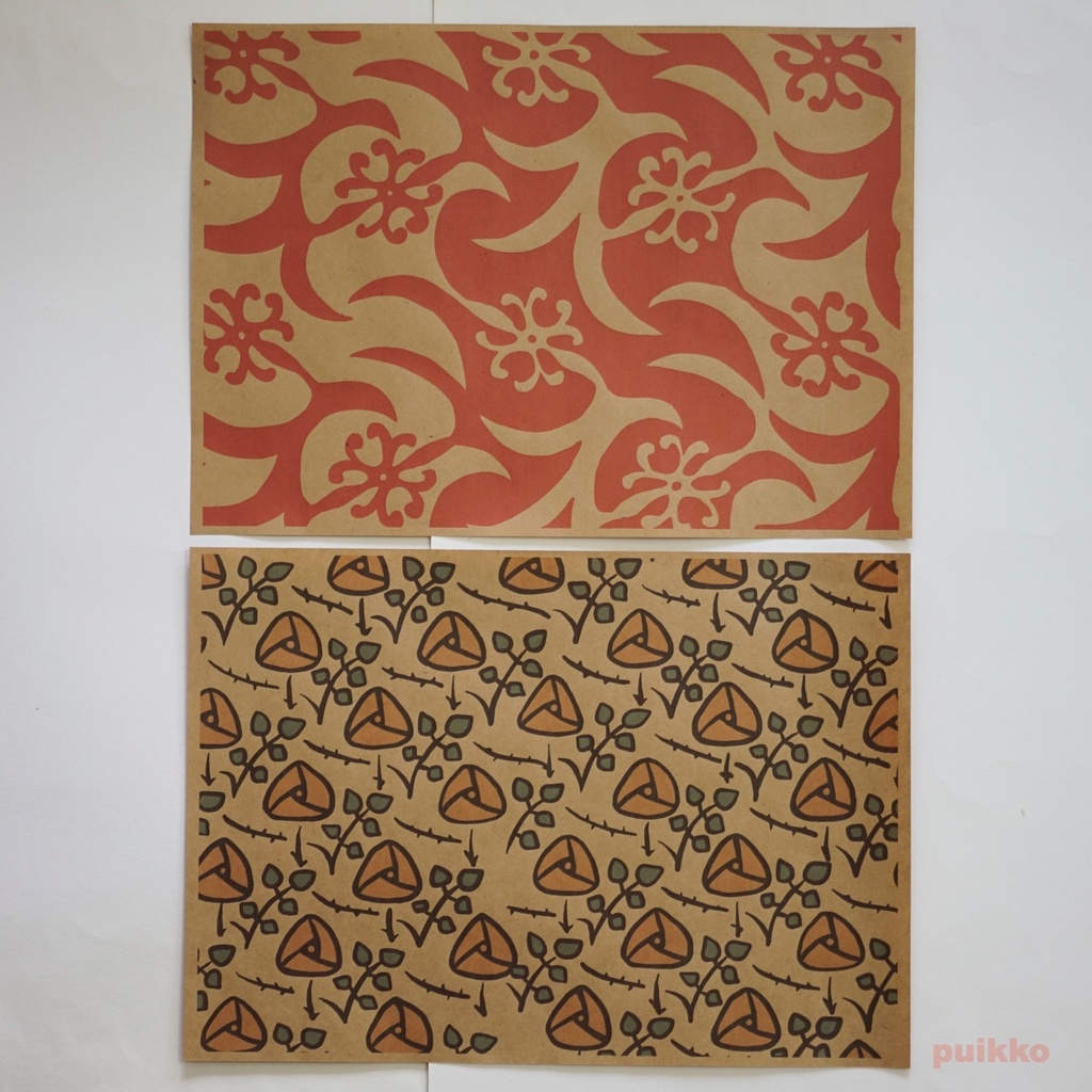 紙製ブックカバー 割附ト更紗(カラー)(5枚セット)