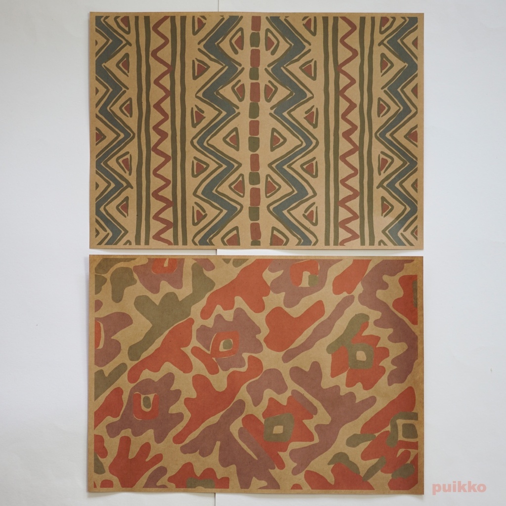 紙製ブックカバー 割附ト更紗(カラー)(5枚セット)