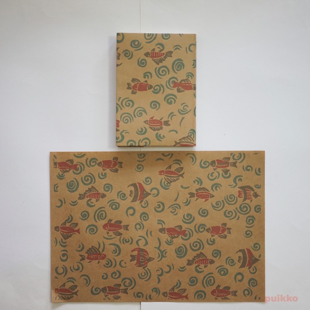 紙製ブックカバー 割附ト更紗(カラー)(5枚セット)