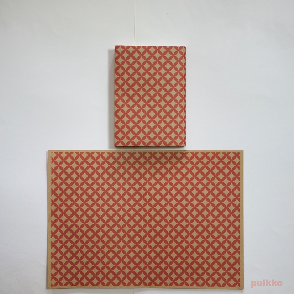 紙製ブックカバー 和柄パターン2(カラー)(5枚セット)