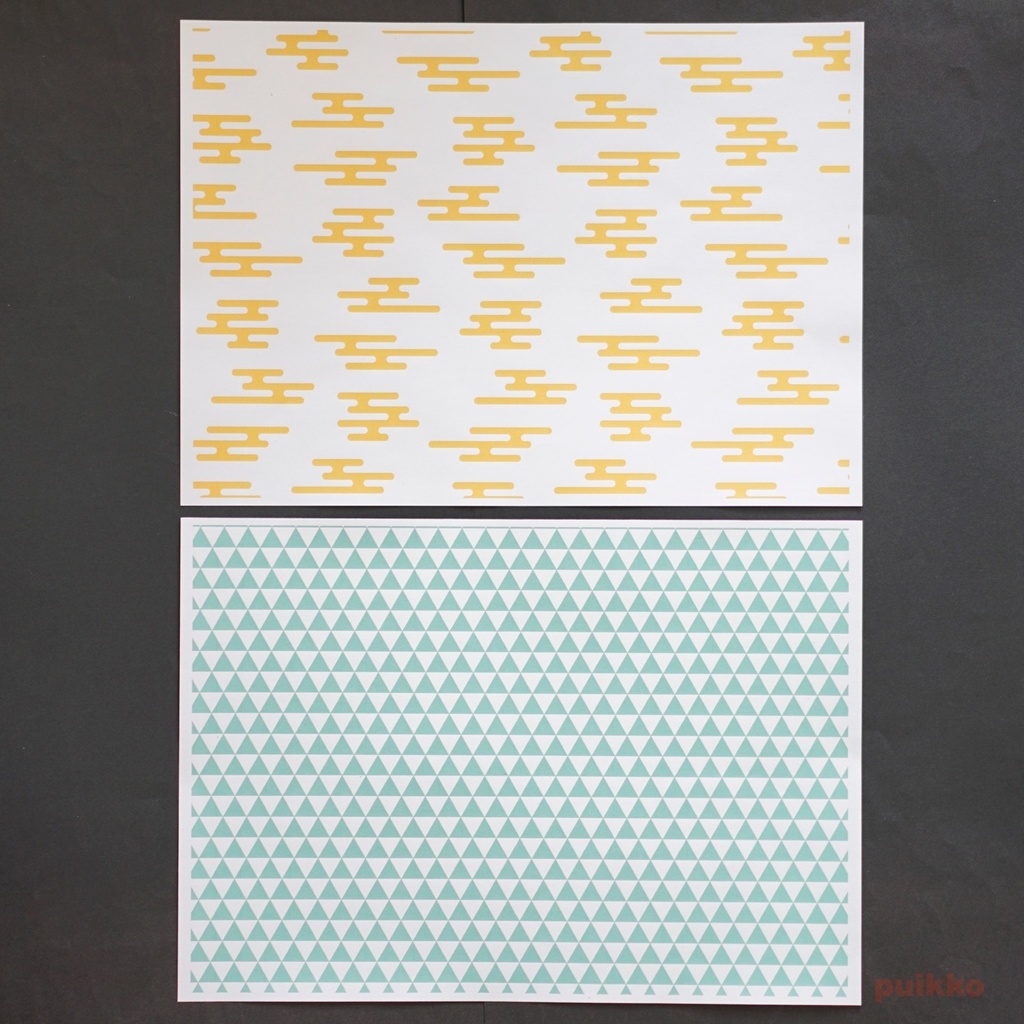 紙製ブックカバー 和柄パターン5(カラー)(5枚セット)