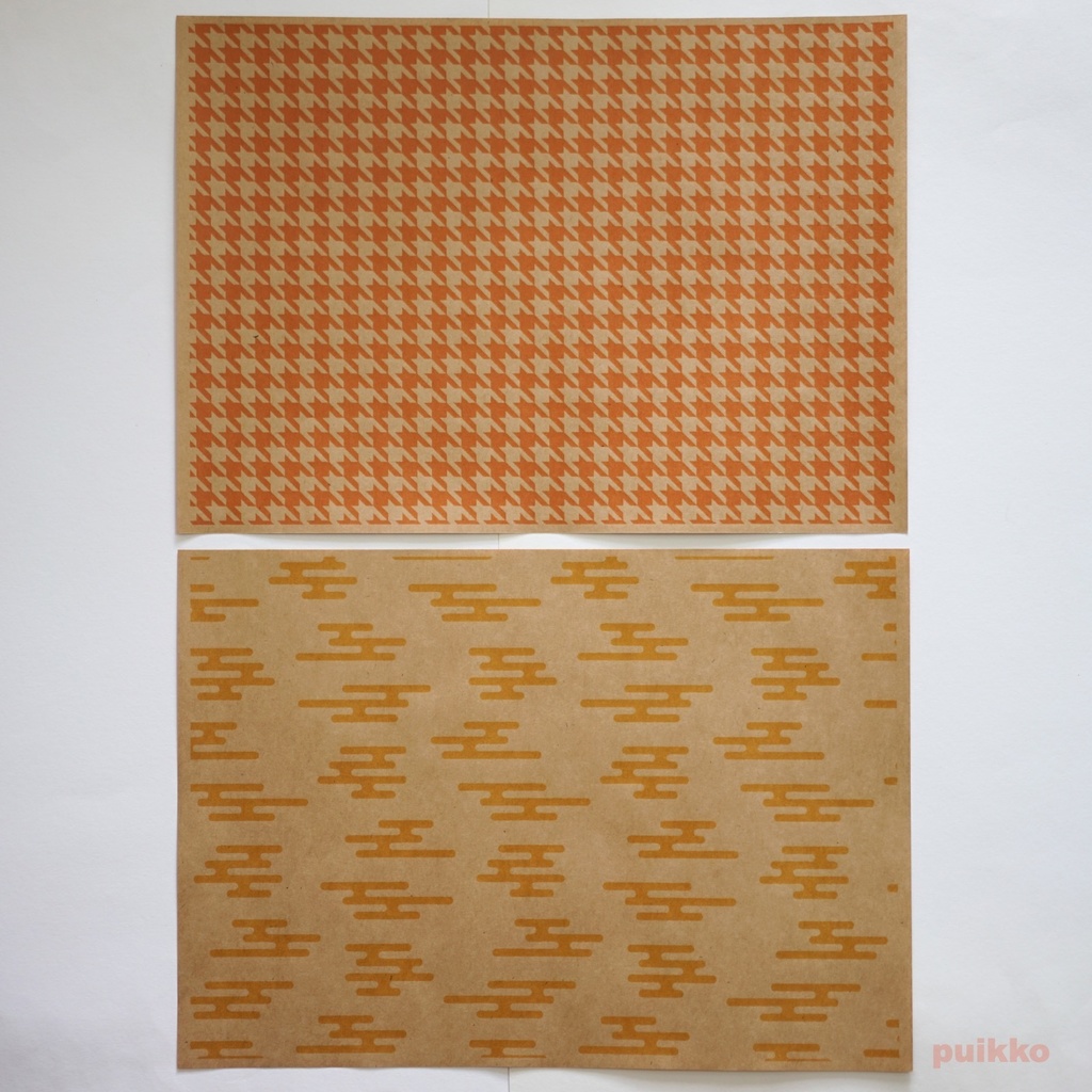 紙製ブックカバー 和柄パターン5(カラー)(5枚セット)