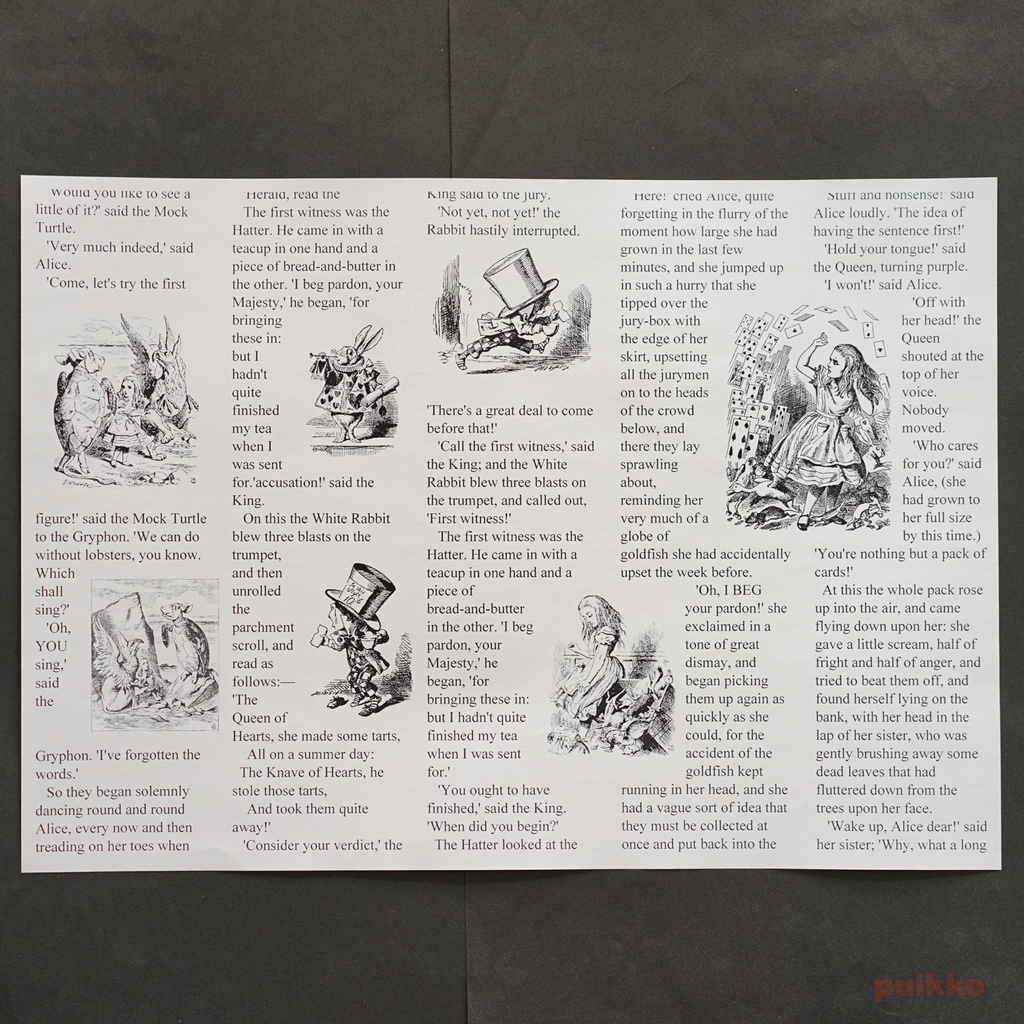 紙製ブックカバー 「不思議の国のアリス」3 A3判