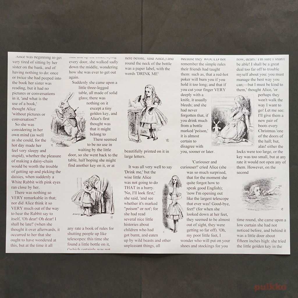 紙製ブックカバー 「不思議の国のアリス」3 A3判