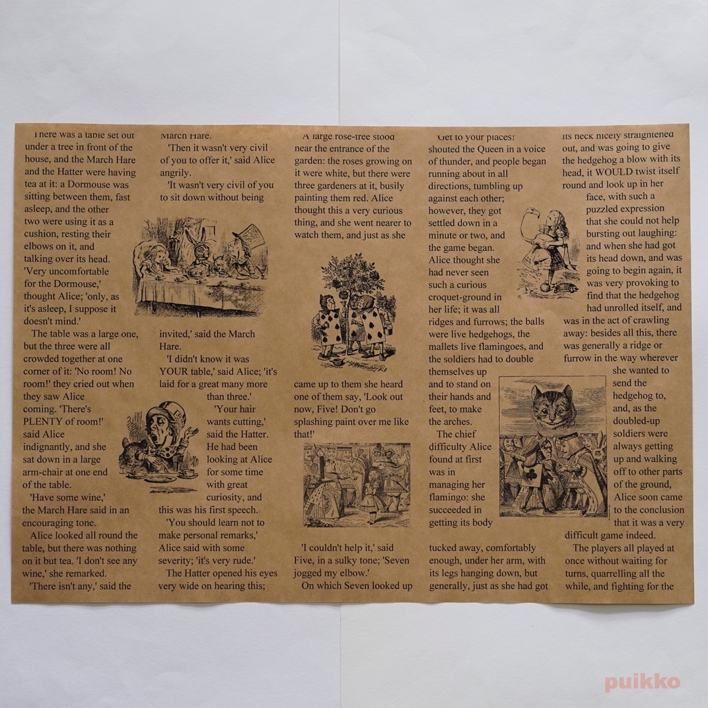 紙製ブックカバー 「不思議の国のアリス」3 A3判
