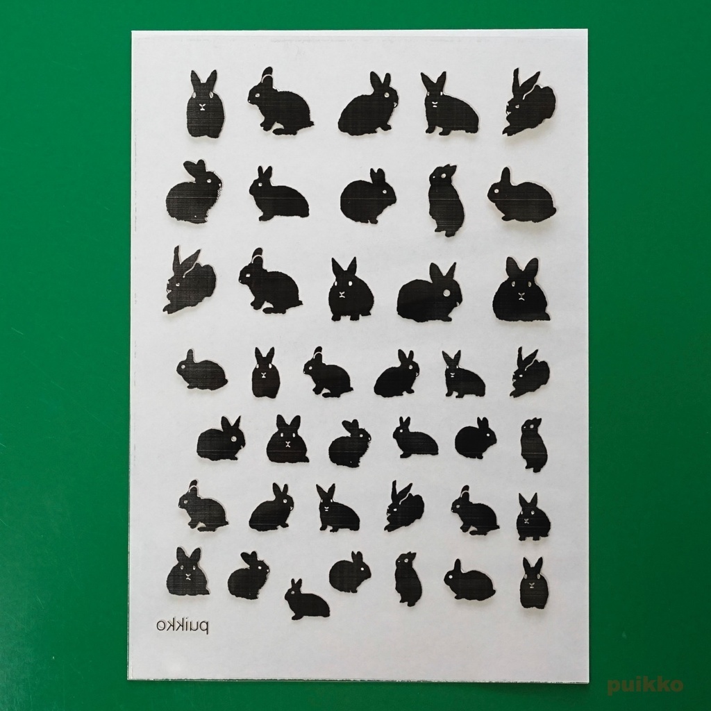 レジン封入用フィルム うさぎ2 箔押し